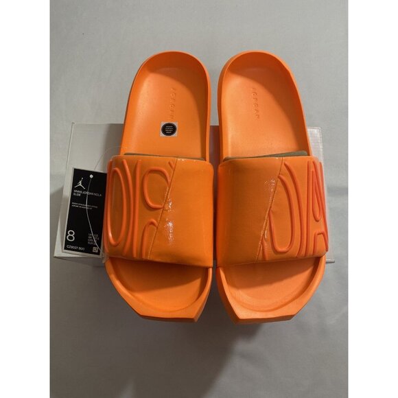 New Womens Size 8 Orange Jordan Nola Slides CZ8027 800 - Picture 1 of 10